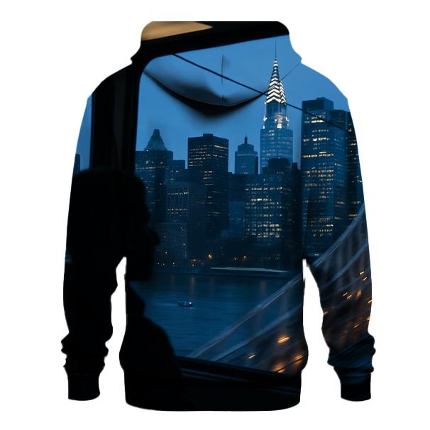 Roosevelt Island Tram Window Panorama At Blue Hour pullover hoodies