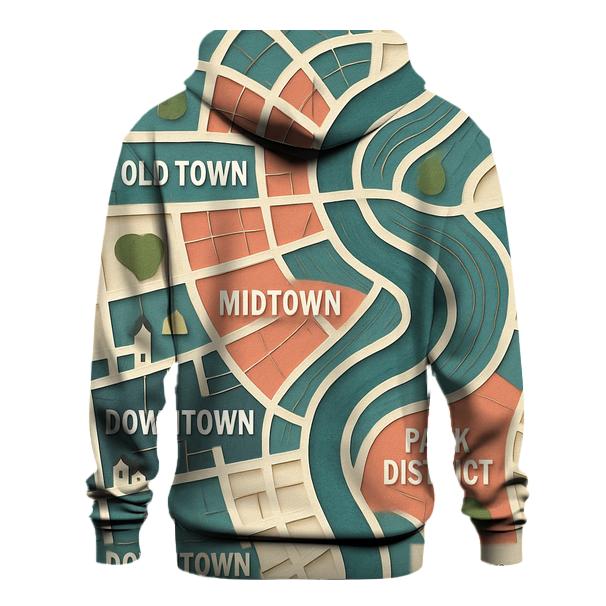 Kinetic Paper Cut City Map lightweight hoodies
