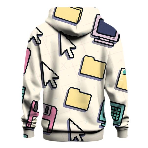 Vaporwave Desktop Icon Scatter embroidered hoodies
