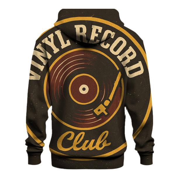 Worn Vinyl Record Shop Badge Poster graphic hoodies