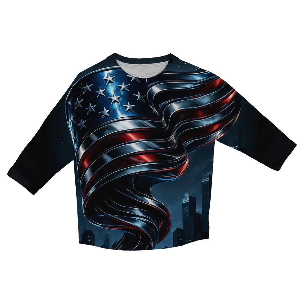 Midnight Chrome Banner Over The Skyline fashion 3/4 sleeve shirts