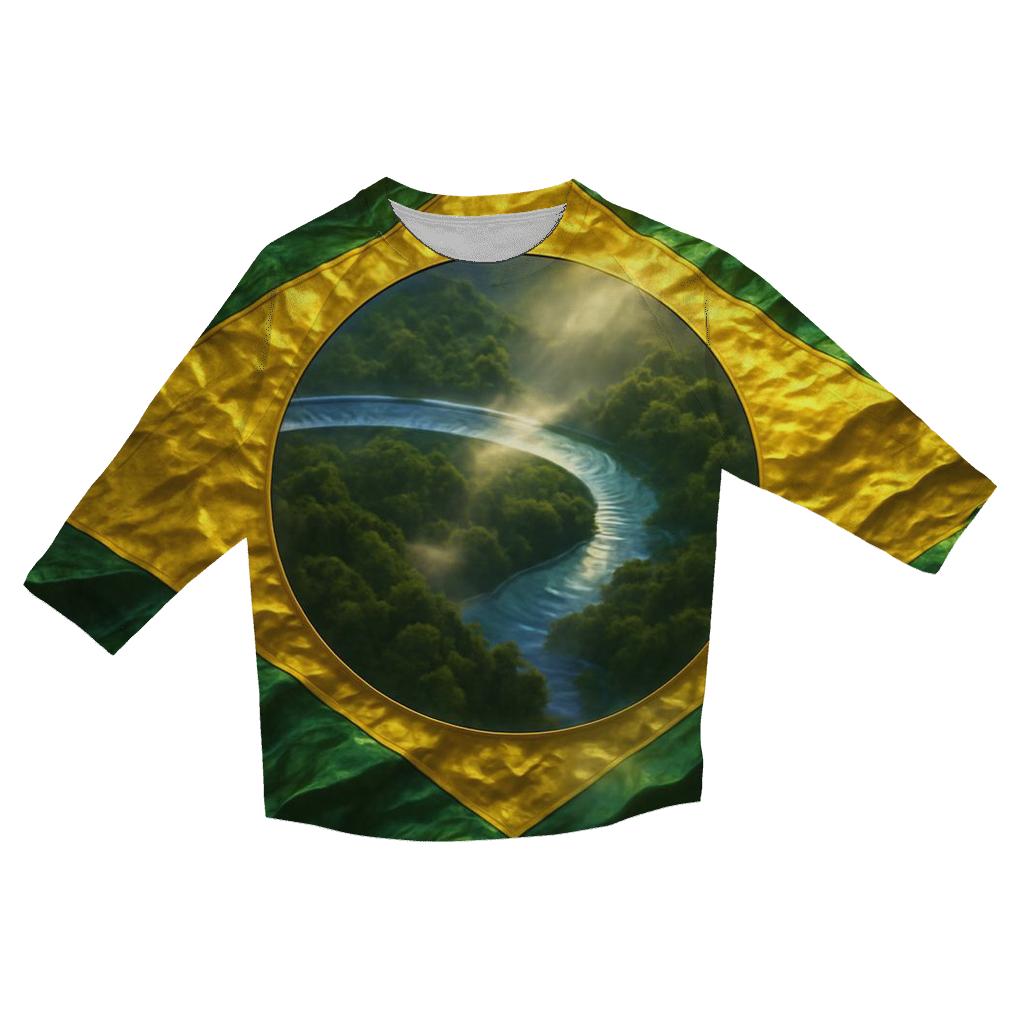 Brazil Metallic Forest Pulse stylish quarter sleeve tops