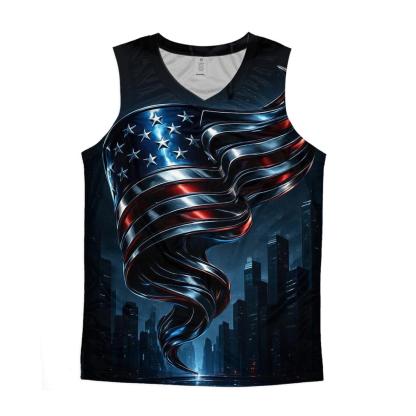 Midnight Chrome Banner Over The Skyline cotton sleeveless tops