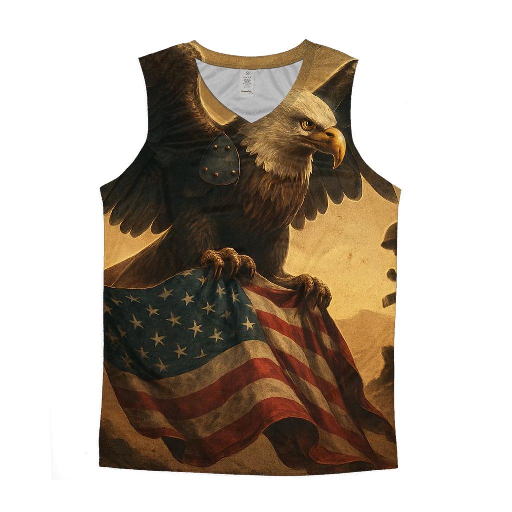 Steel Wings Guarding The Tattered Stars casual summer tank tops