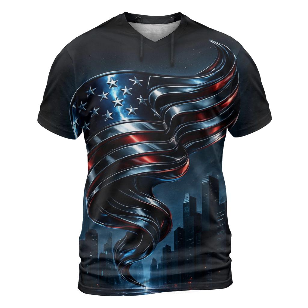 Midnight Chrome Banner Over The Skyline custom all-over print shirts