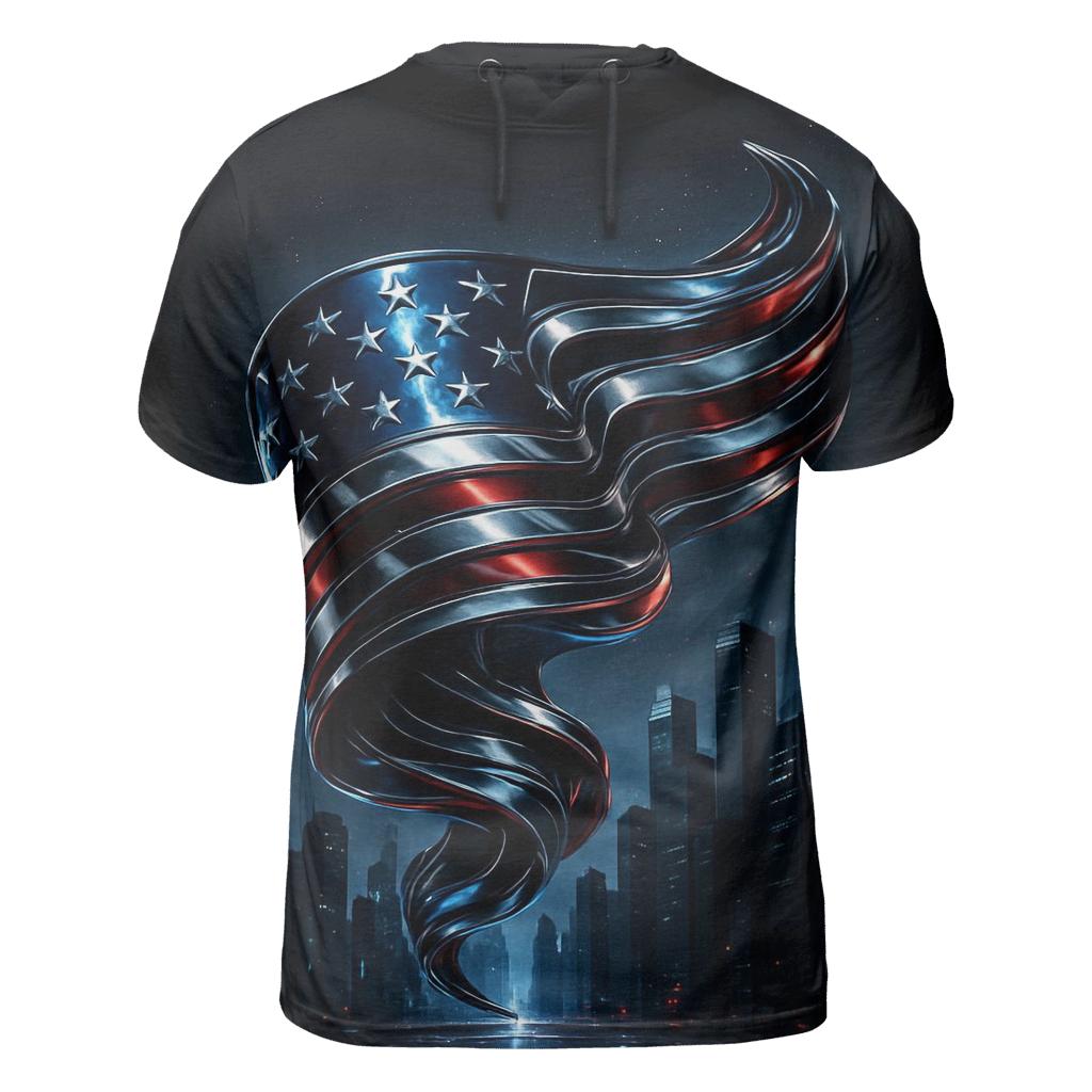 Midnight Chrome Banner Over The Skyline custom all-over print shirts