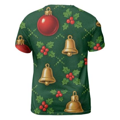 Crimson Bauble Lattice On Pine Green Background unique graphic print tees