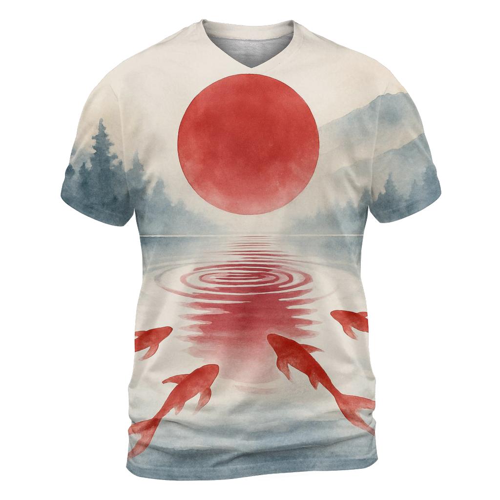 Japan Koi Dawn Reflection personalized full print shirts