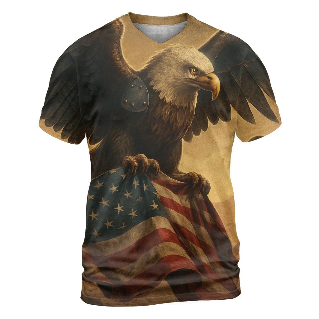 Steel Wings Guarding The Tattered Stars statement graphic shirts