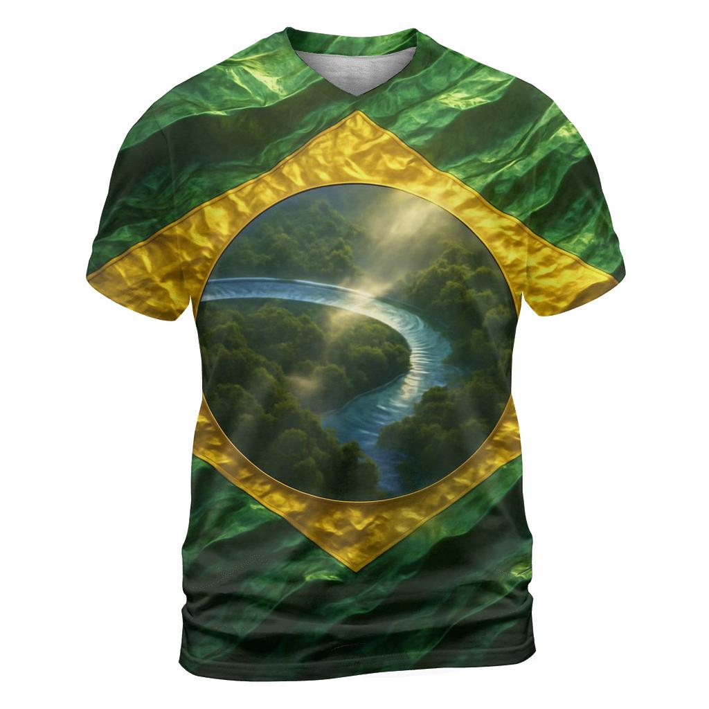 Brazil Metallic Forest Pulse designer pattern shirts