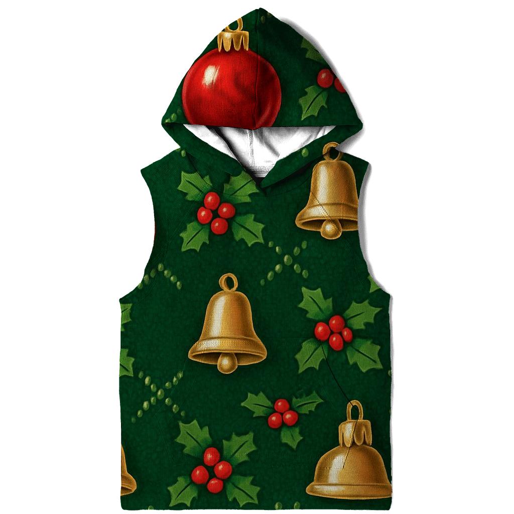 Crimson Bauble Lattice On Pine Green Background hoodie styles