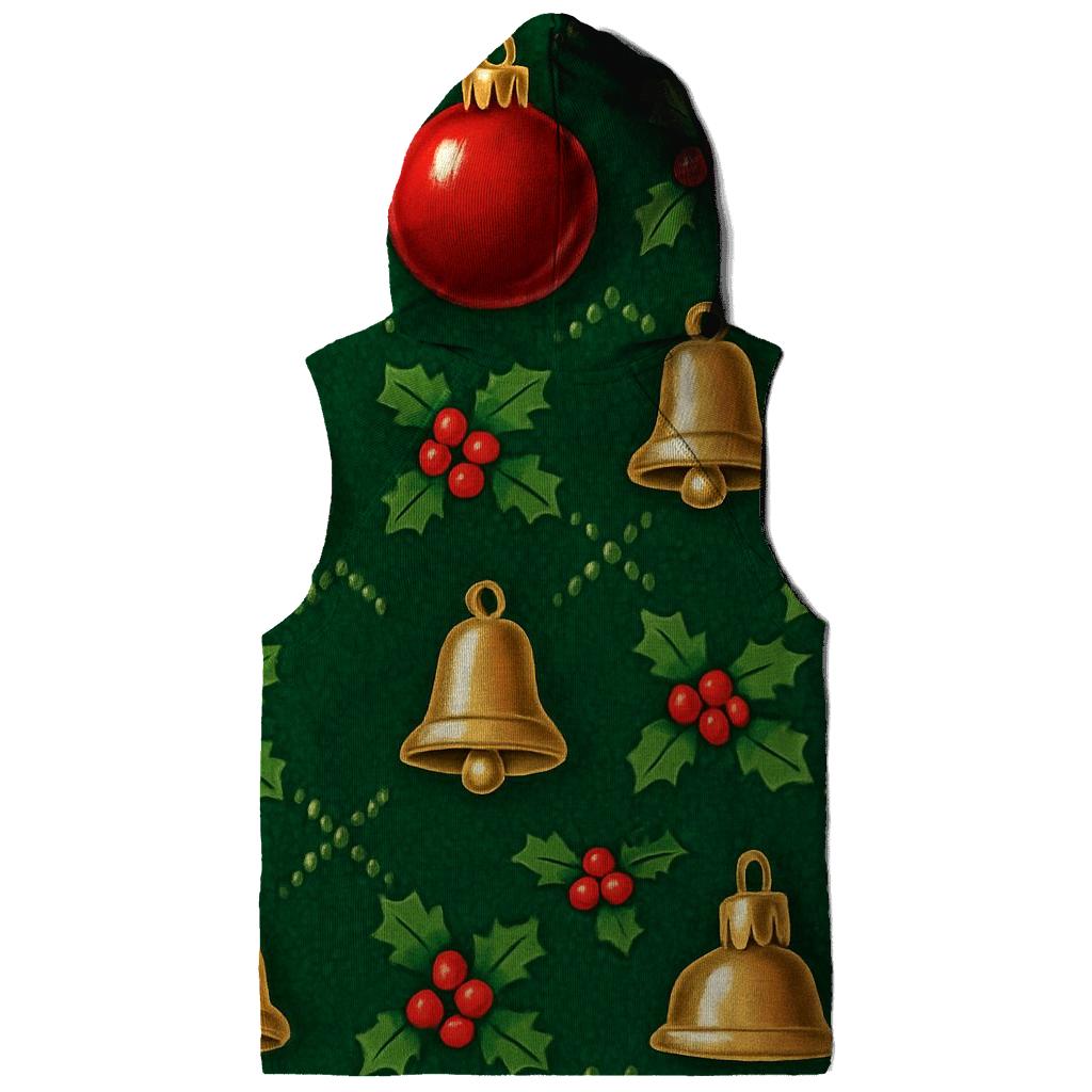 Crimson Bauble Lattice On Pine Green Background hoodie styles