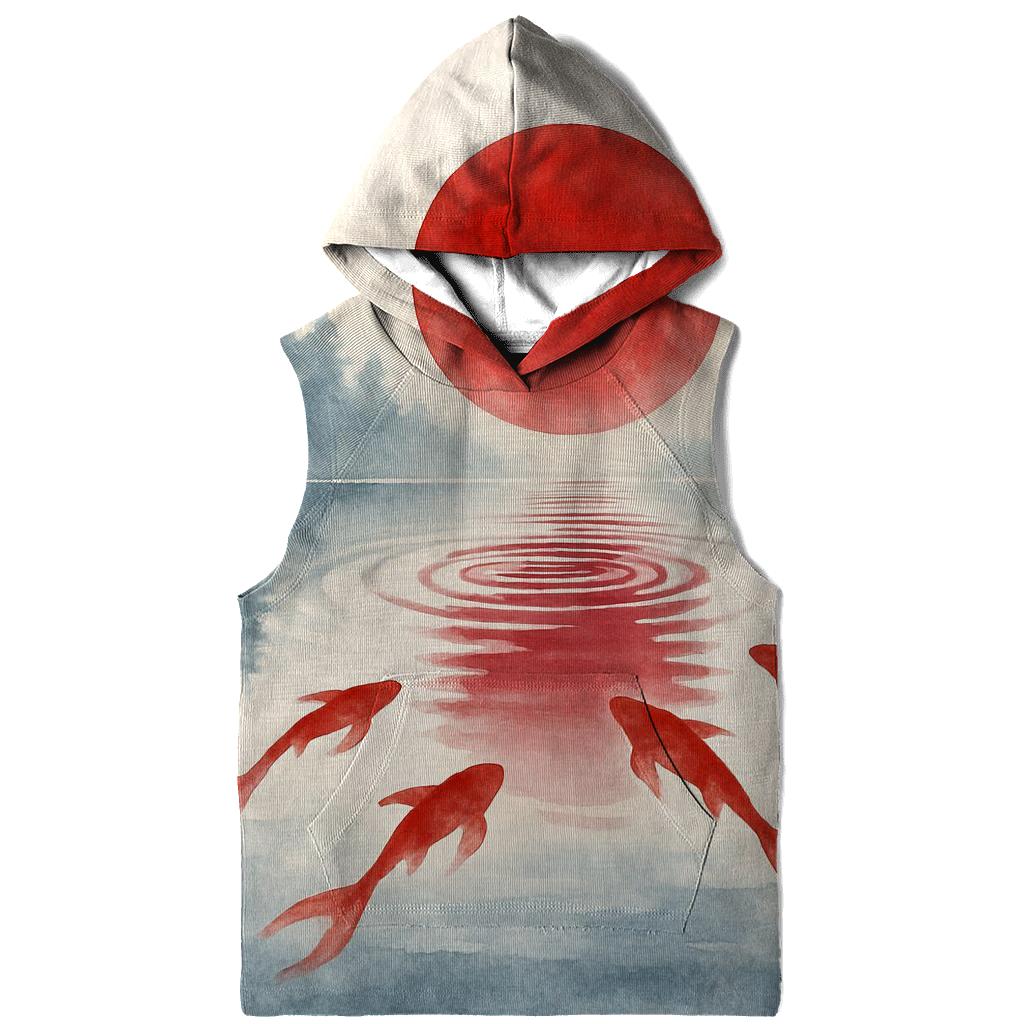 Japan Koi Dawn Reflection zip-up hoodies