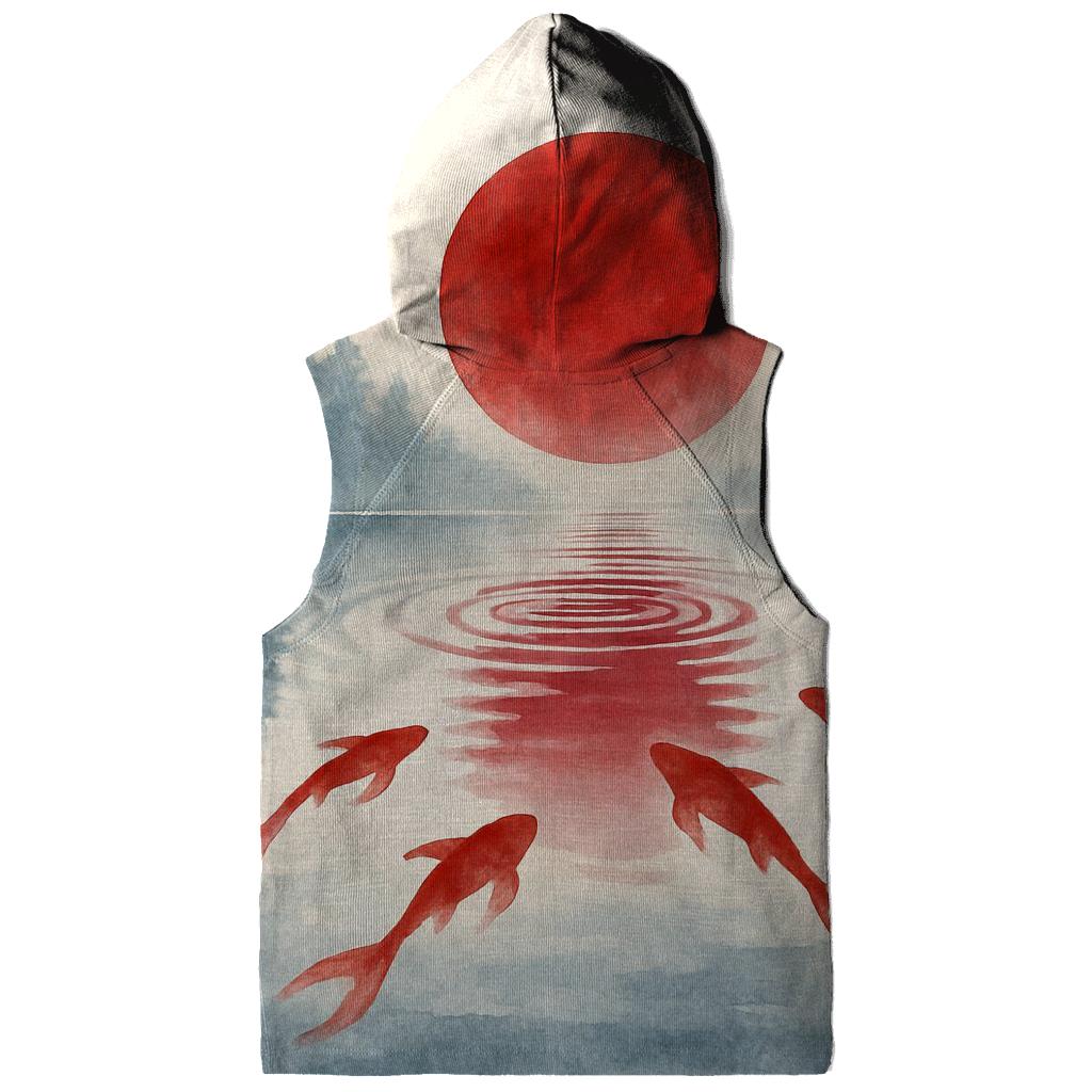 Japan Koi Dawn Reflection zip-up hoodies