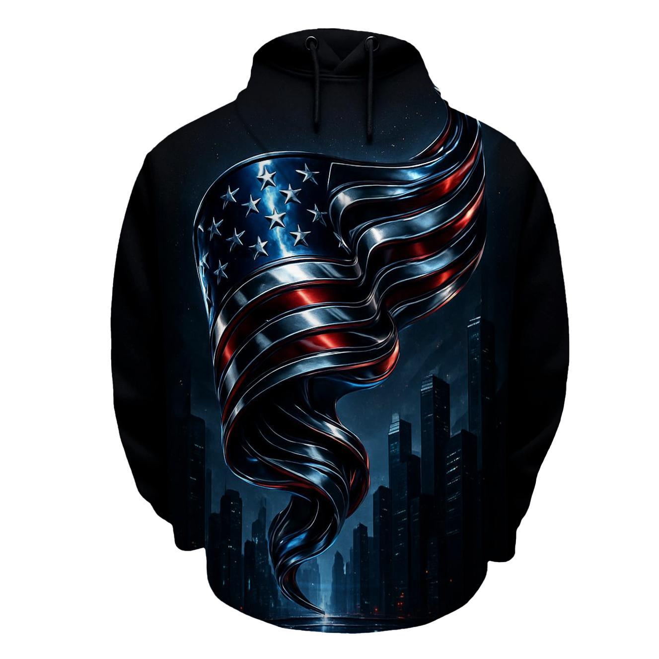 Midnight Chrome Banner Over The Skyline hoodie trends