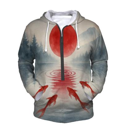 Japan Koi Dawn Reflection designer hoodies