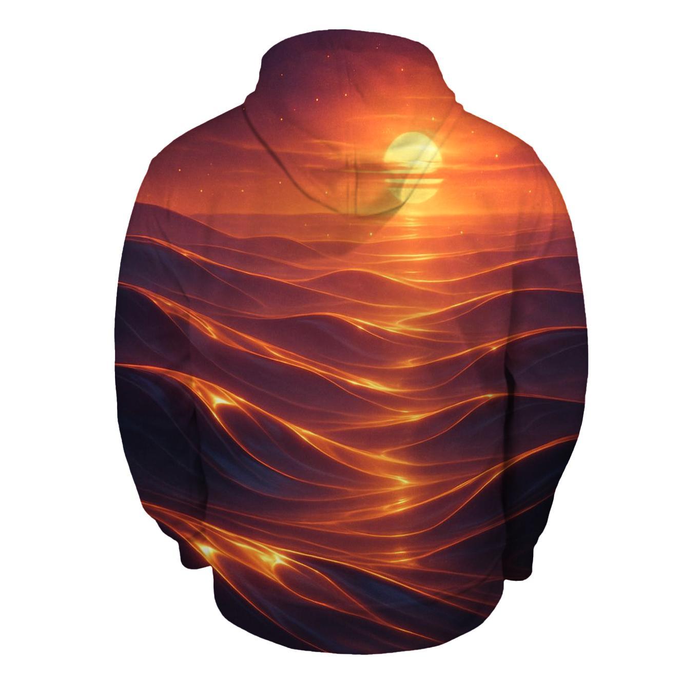 Saffron Dusk Over Glasswater Dunes graphic hoodies