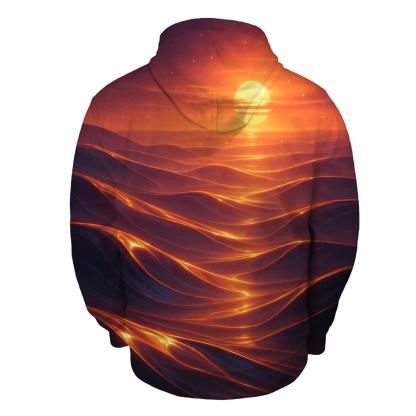 Saffron Dusk Over Glasswater Dunes graphic hoodies