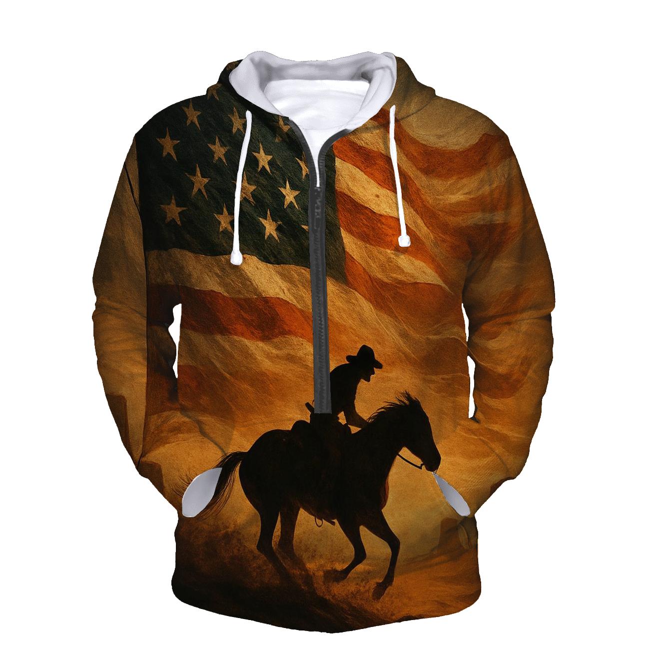 Desert Thunder Flag Over A Lone Rider hoodie trends