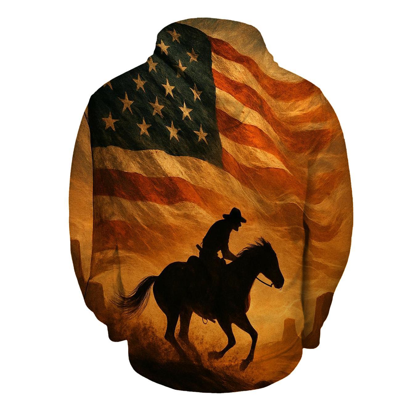 Desert Thunder Flag Over A Lone Rider hoodie trends