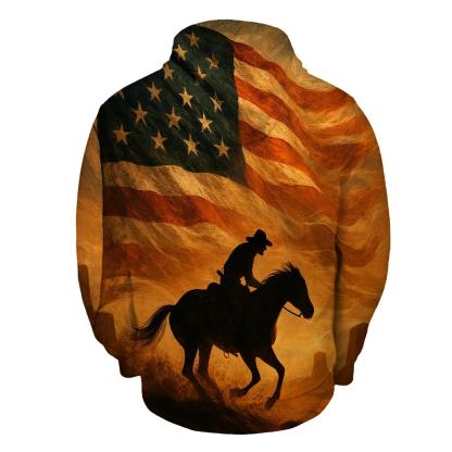 Desert Thunder Flag Over A Lone Rider hoodie trends
