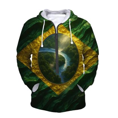Brazil Metallic Forest Pulse zip-up hoodies