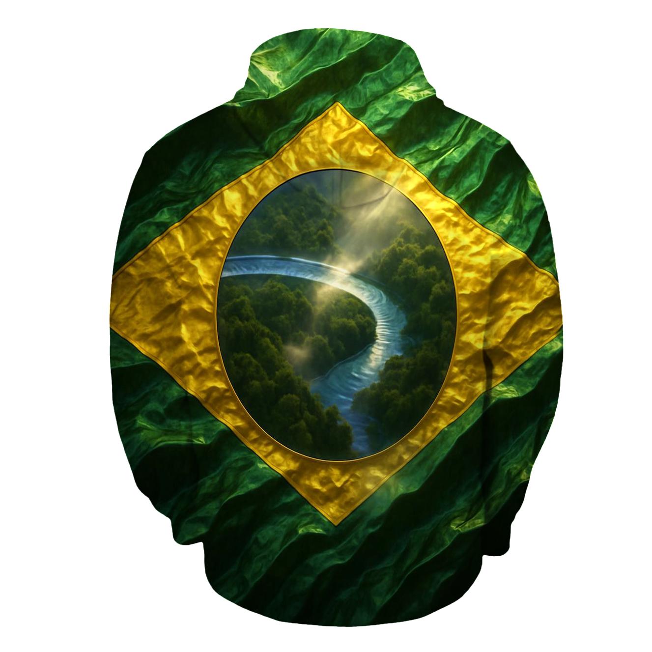 Brazil Metallic Forest Pulse zip-up hoodies