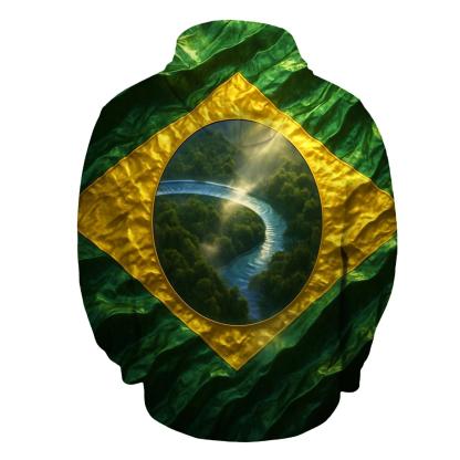 Brazil Metallic Forest Pulse zip-up hoodies