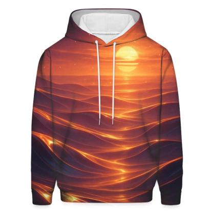 Saffron Dusk Over Glasswater Dunes premium hoodies