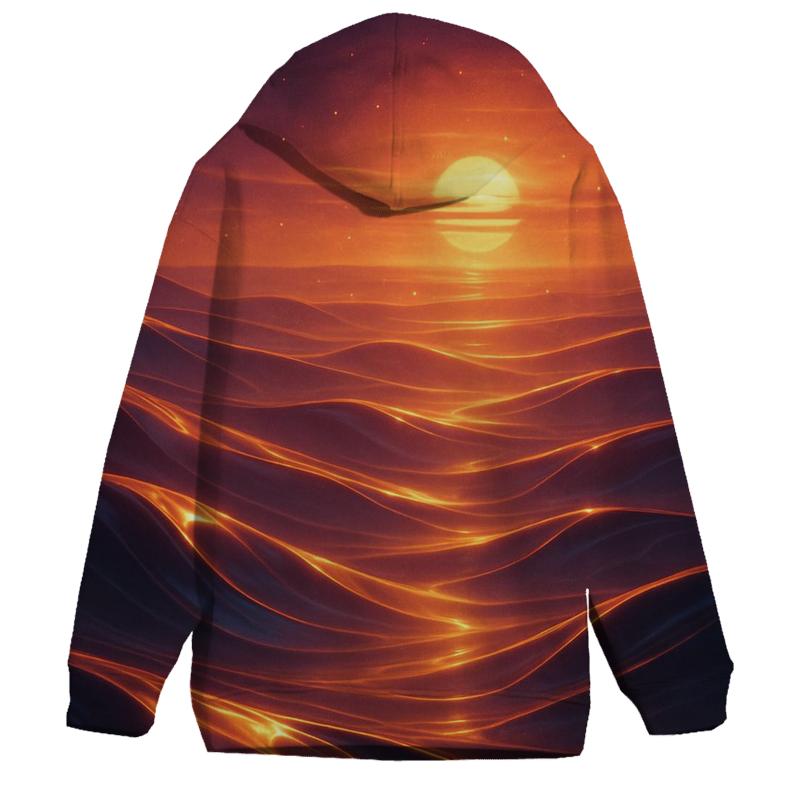 Saffron Dusk Over Glasswater Dunes premium hoodies