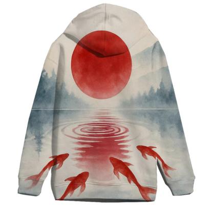 Japan Koi Dawn Reflection zip-up hoodies