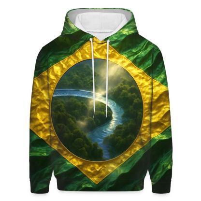 Brazil Metallic Forest Pulse embroidered hoodies