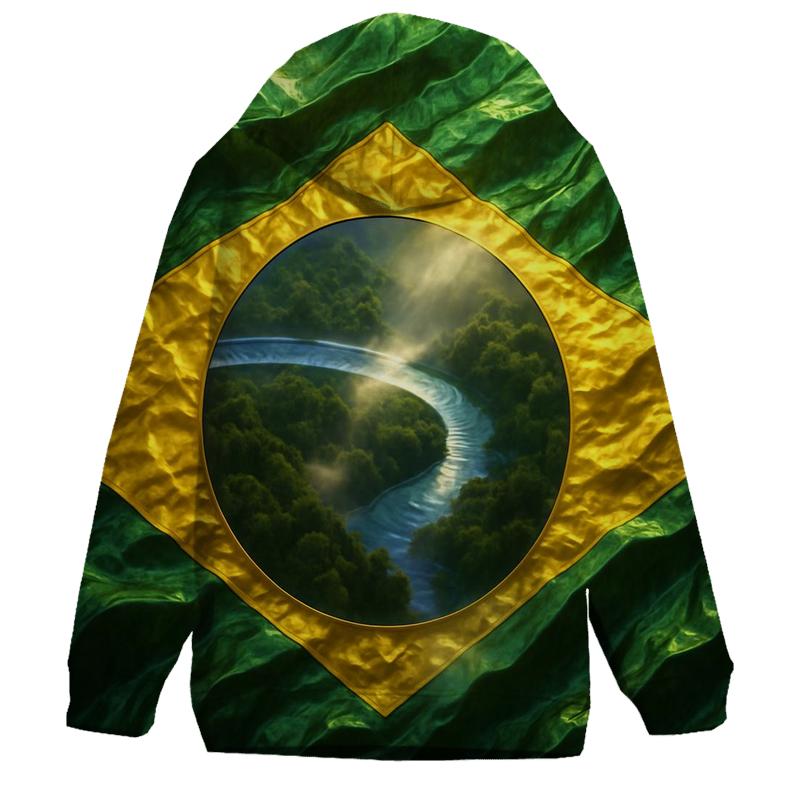 Brazil Metallic Forest Pulse embroidered hoodies