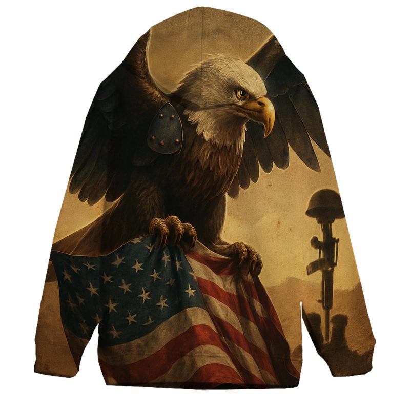 Steel Wings Guarding The Tattered Stars pullover hoodies