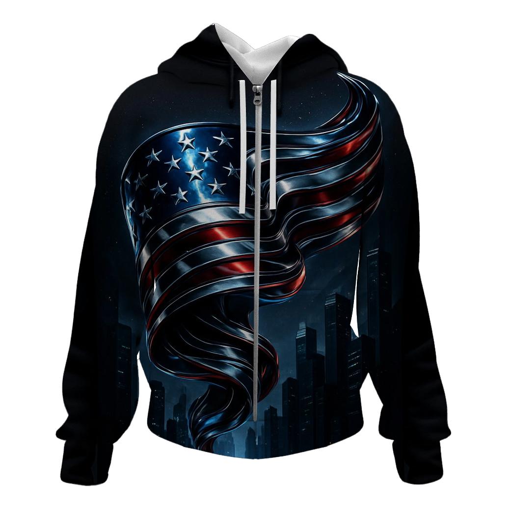 Midnight Chrome Banner Over The Skyline hoodies fashion