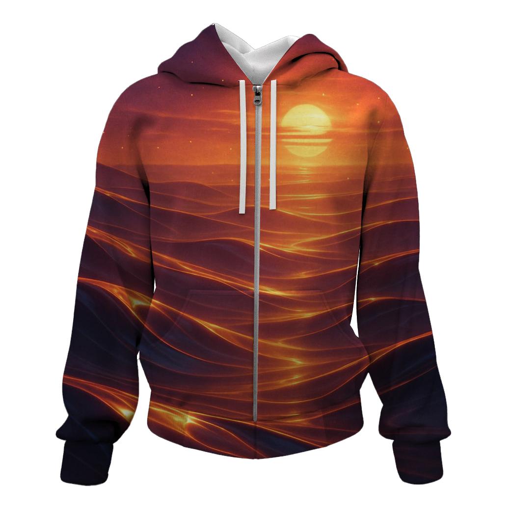 Saffron Dusk Over Glasswater Dunes custom hoodies