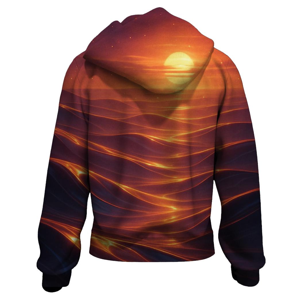 Saffron Dusk Over Glasswater Dunes custom hoodies