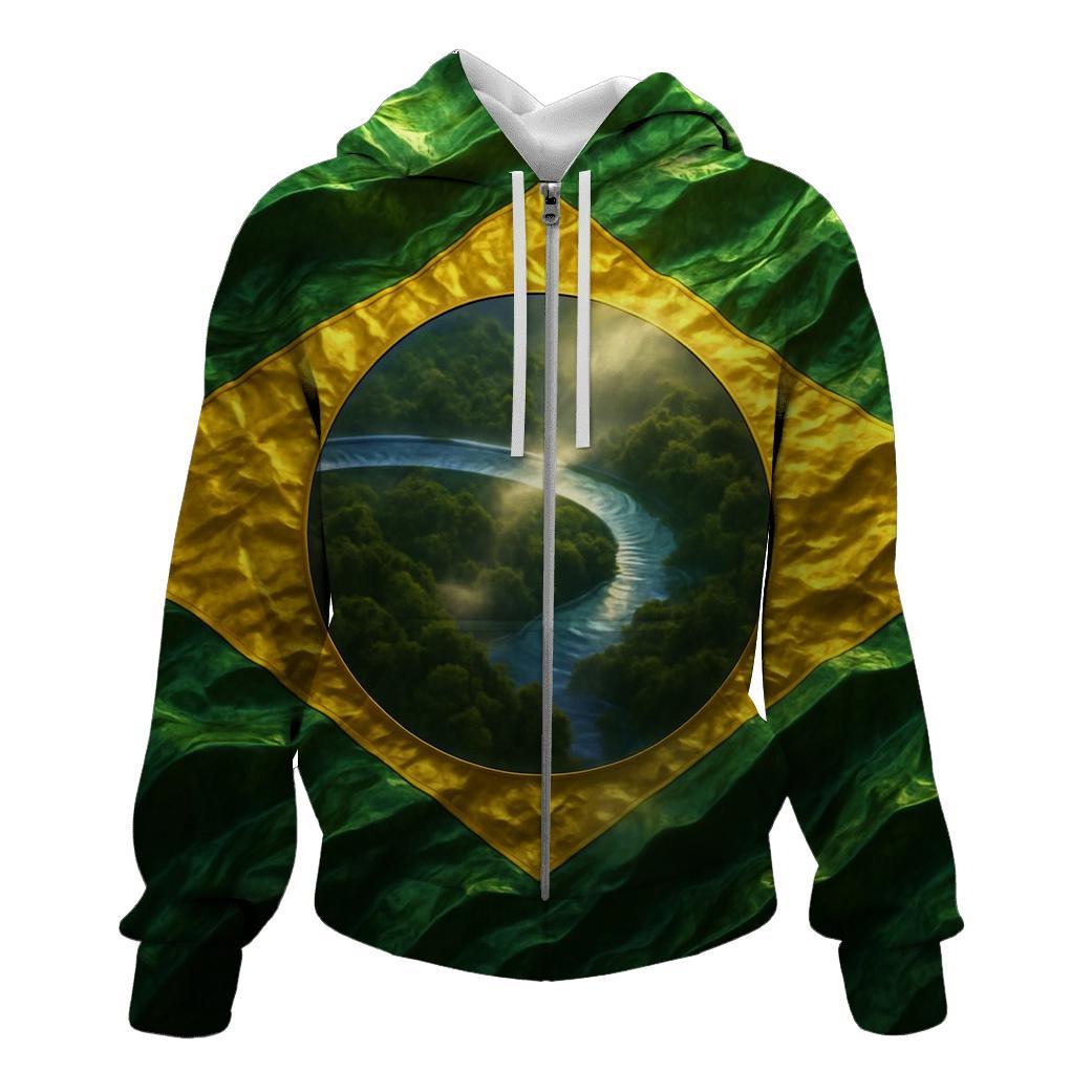 Brazil Metallic Forest Pulse hoodies fashion