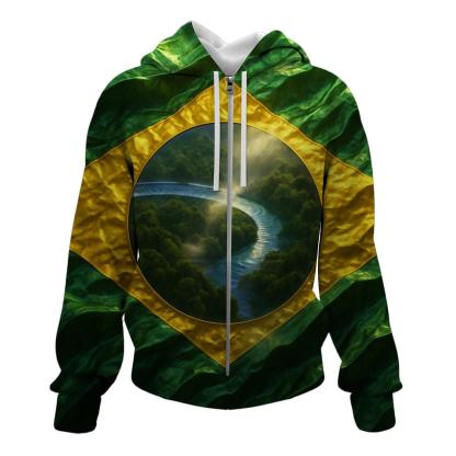 Brazil Metallic Forest Pulse hoodies fashion