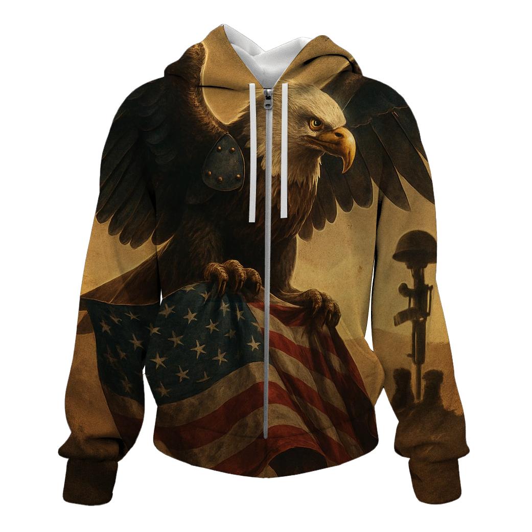 Steel Wings Guarding The Tattered Stars premium hoodies