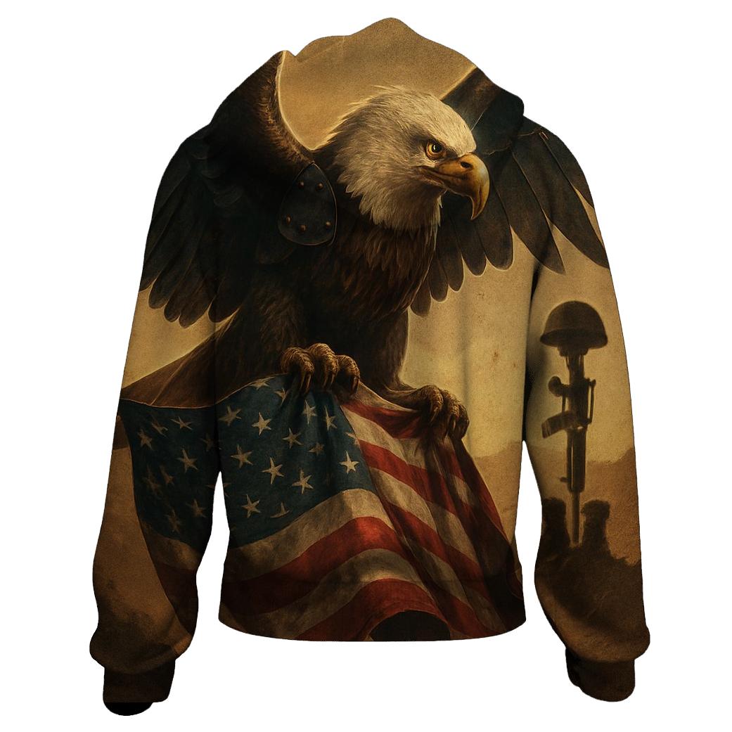 Steel Wings Guarding The Tattered Stars premium hoodies