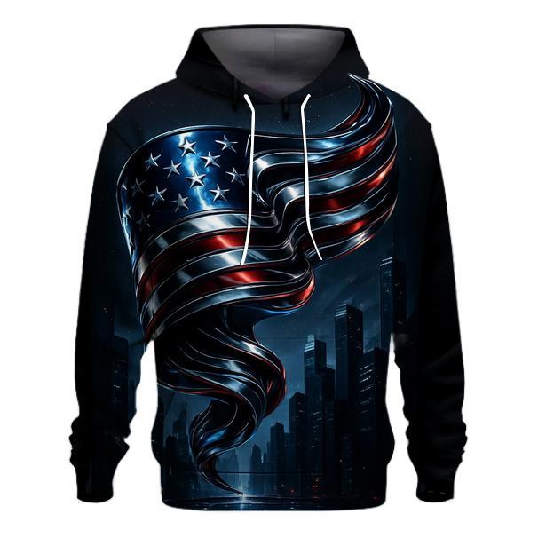 Midnight Chrome Banner Over The Skyline custom hoodies