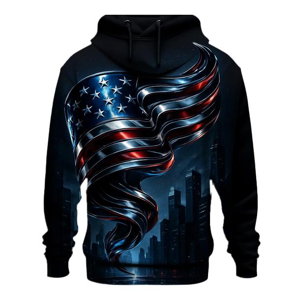 Midnight Chrome Banner Over The Skyline custom hoodies