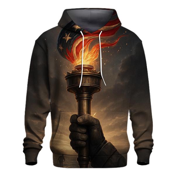 Liberty Torch Over Storm Folded Flag hoodie designs