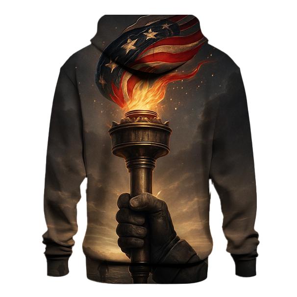 Liberty Torch Over Storm Folded Flag hoodie designs