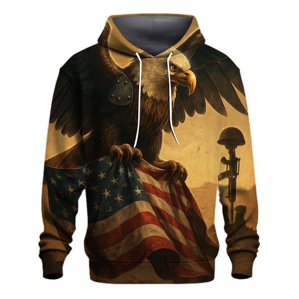 Steel Wings Guarding The Tattered Stars heavyweight hoodies