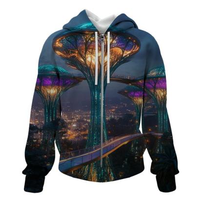 Gardens By The Bay Supertree Grove - Singapore printed hoodies