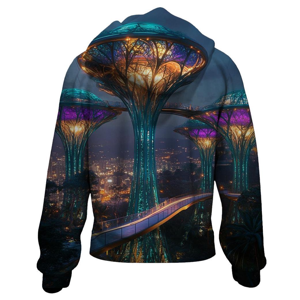 Gardens By The Bay Supertree Grove - Singapore printed hoodies