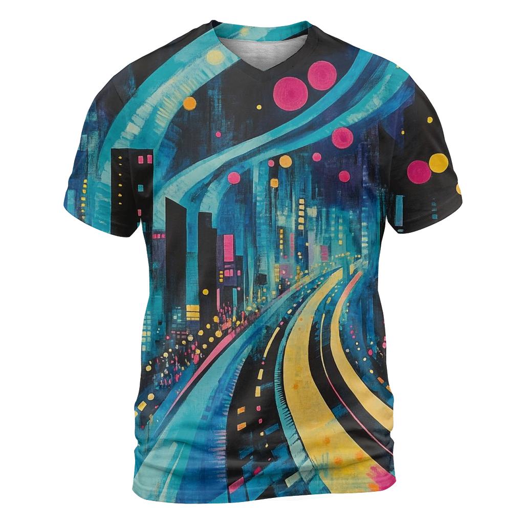 Wassily Kandinsky Inspired Aurora Citylights Abstract personalized full print shirts