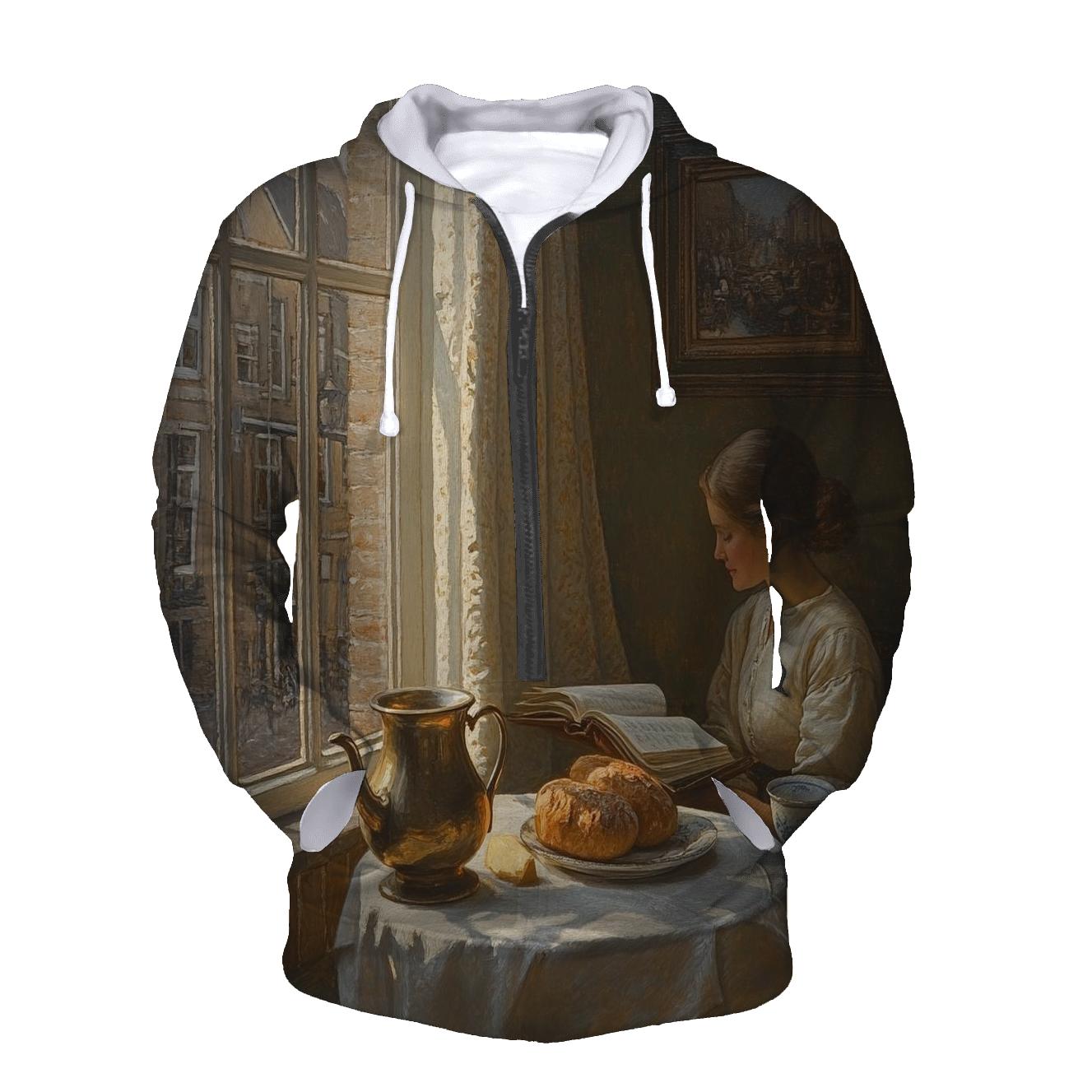 Johannes Vermeer Inspired Quiet Cafe Still Life hoodie styles